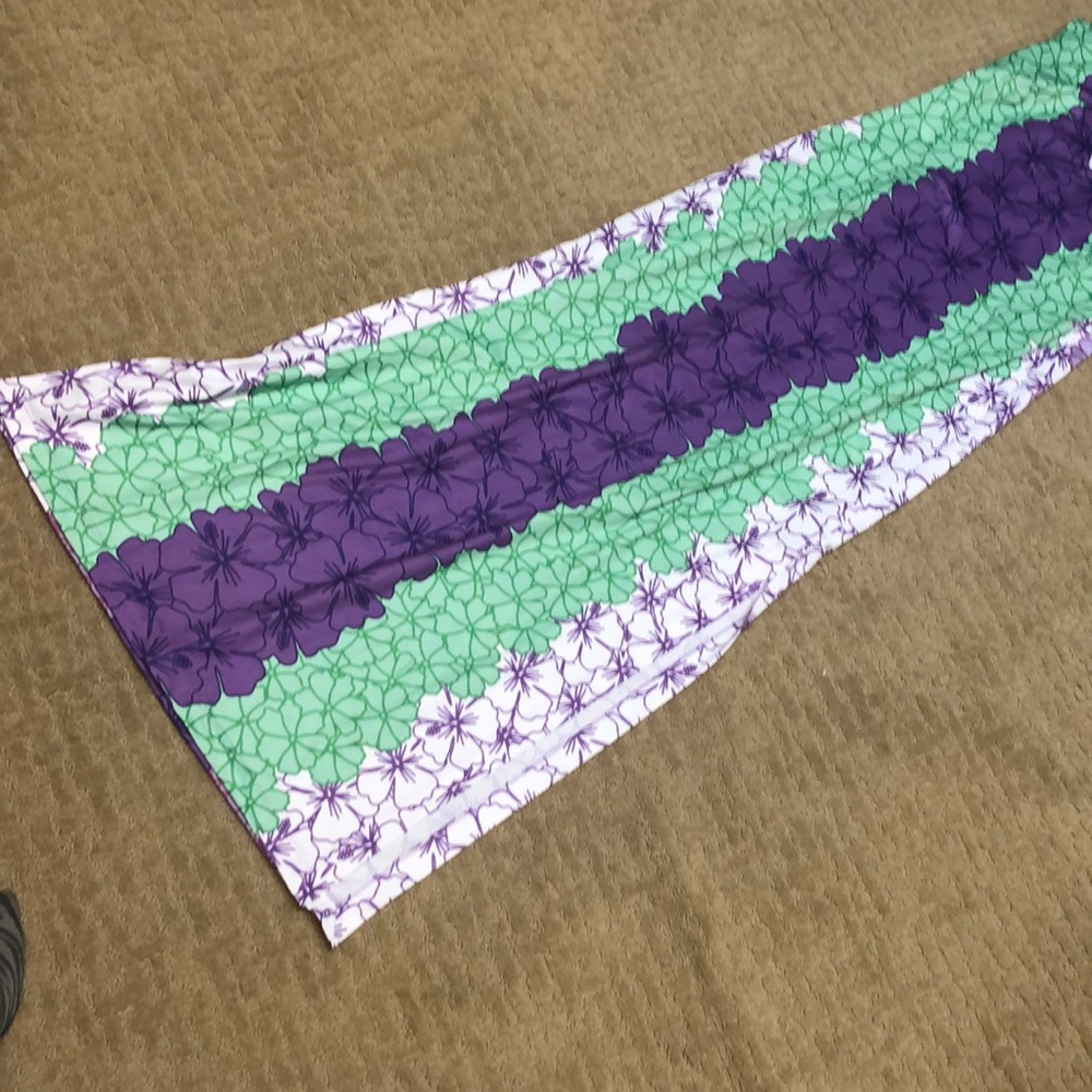 Purple and green maxi dress